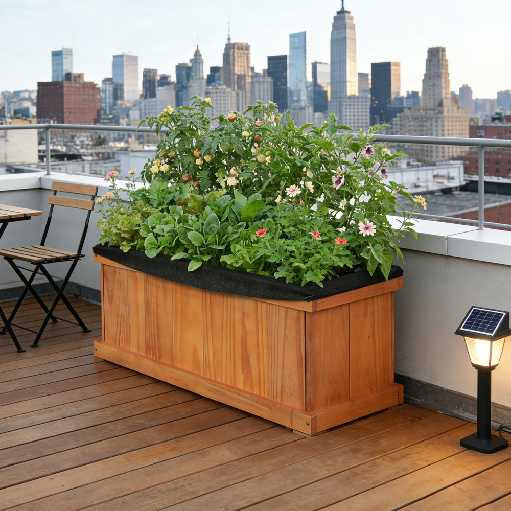 Raised Wooden Garden Bed Planter Box For Flowers And Vegetables_voghion.com